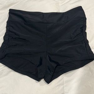 High waisted swim shorts